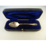 A Hallmarked silver christening teaspoon - weight 17.2