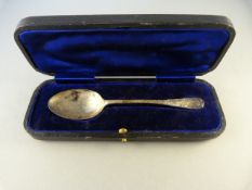A Hallmarked silver christening teaspoon - weight 17.2