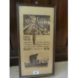 A vintage framed poster 'Holidays - Have those Summer Frocks, Suits, Costumes, Blazers, Flannels and
