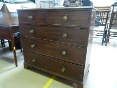 A Georgian mahogany chest of five drawers