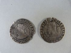 Two Elizabeth I 1588-1603 hammered Six Pence