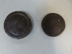 A George III Cartwheel Tuppence and Cartwheel Penny