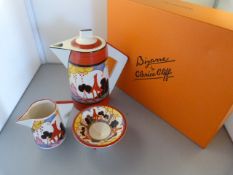 Wedgwood - Clarice Cliff 'The Conical Coffee set Summerhouse' in box with original certificate