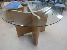 A Round glass table