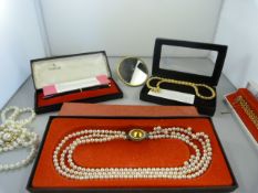 A small quantity of ladies boxed jewellery to include a Gold coloured metal ring etc