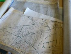A quantity of blue prints for the east devon water board for surrounding local areas