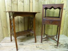 Mahogany occasional table and one other