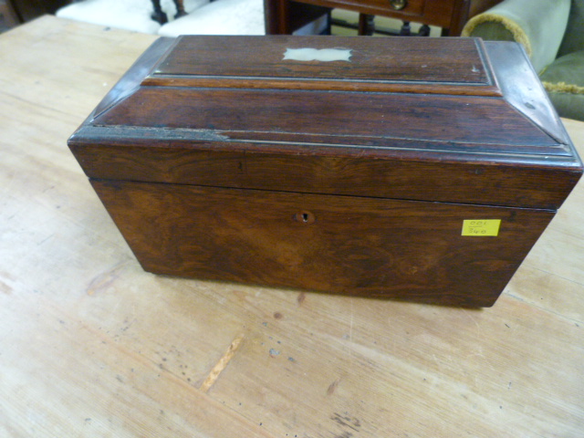 A regency rosewood tea caddy