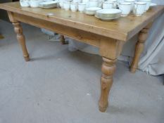 A pine farmhouse table