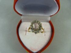 9ct Gold dress ring with a lilac stone