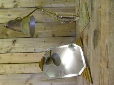 An angle poise lamp and an Art Deco mirror