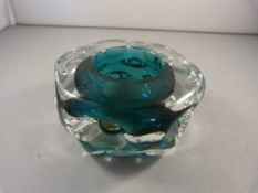 A1970's Liskeard green glass with "knobbly" Vase