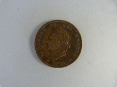 George IV Penny, 1826 Laureate bust left., rev. Britannia