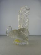 A glass cockerel signed Lalique, France- small nick to neck