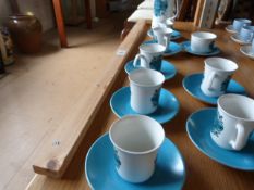 A Part staffordshire blue coffee set