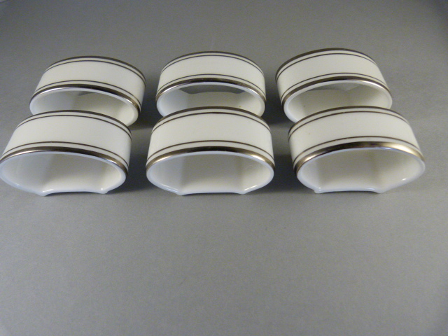 6 Royal Doulton 'Platinum Concord' Napkin Rings