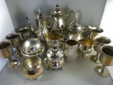 A quantity of silverplated items to include a tea set etc