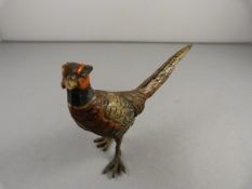 A Cold painted bronze of a pheasant