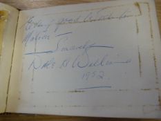 An Autograph book containing signatures like Jessie James, Anne Adrienne and the Humpty Dumpty