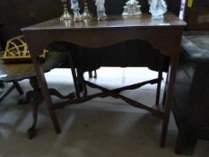 A oak inlaid occasional table A/F