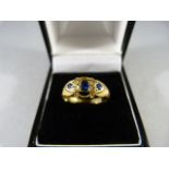 18ct Gold Edwardian ring with Sapphires & Diamonds