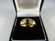 18ct Gold Edwardian ring with Sapphires & Diamonds