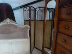 A mahogany three fold screen