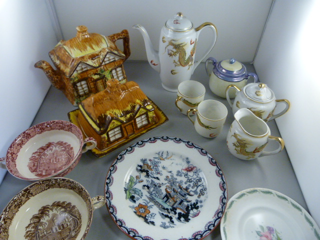 A small quantity of china to include Cottage Ware and a part Japanese tea service - Image 2 of 2