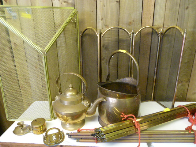 A Coal bucket, stair rods and fire guard etc - Image 2 of 2