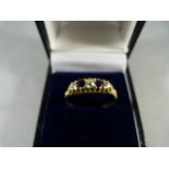 18ct Gold Antique Ring with Sapphires and Diamonds