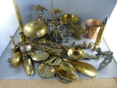 A large quantity of brass to include a Counter Bell