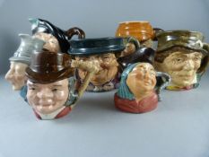 A Miniature Royal Doulton Toby jug of Paddy and one other - also to include five other various