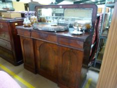 A Victorian breakfront mirror backed chiffonier