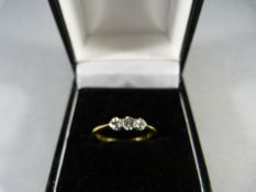 18ct Gold with 3 good diamonds