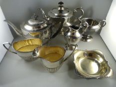 A Silverplated tea service and other silver plates items
