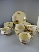 An Alfred Meakin part tea set with hunting scene