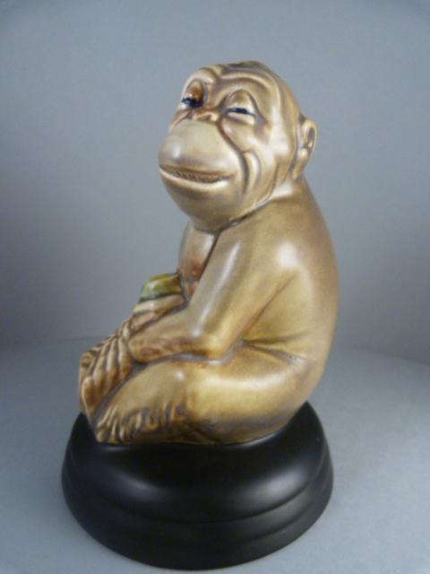 A Beswick Ware Monkey on a black pottery base - model number 397 - Image 2 of 3