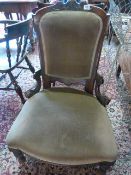 A Victorian button back nursing chair