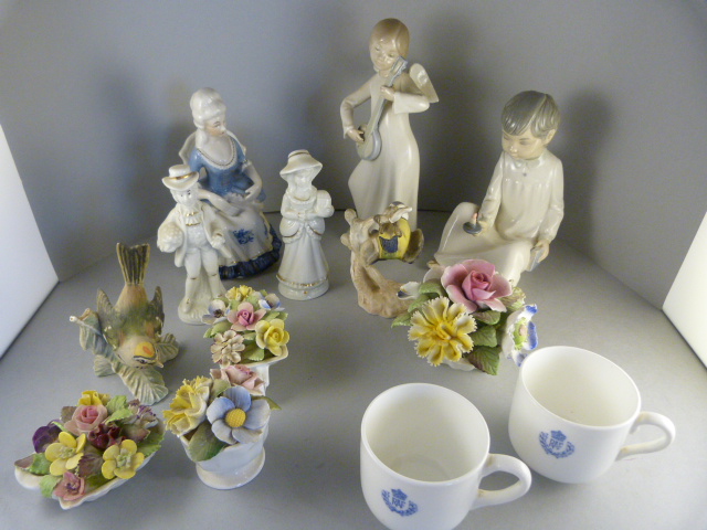 A quantity of figures to include Nao, Doulton, Geobel etc