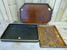 Three Victorian serving trays