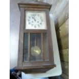 An oak bracket clock