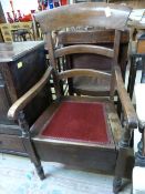 A Victorian chair commode