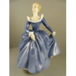 Royal Doulton figurine "Fragrance" HN2334 in blue 7" high. Together with a Coalport figure of "