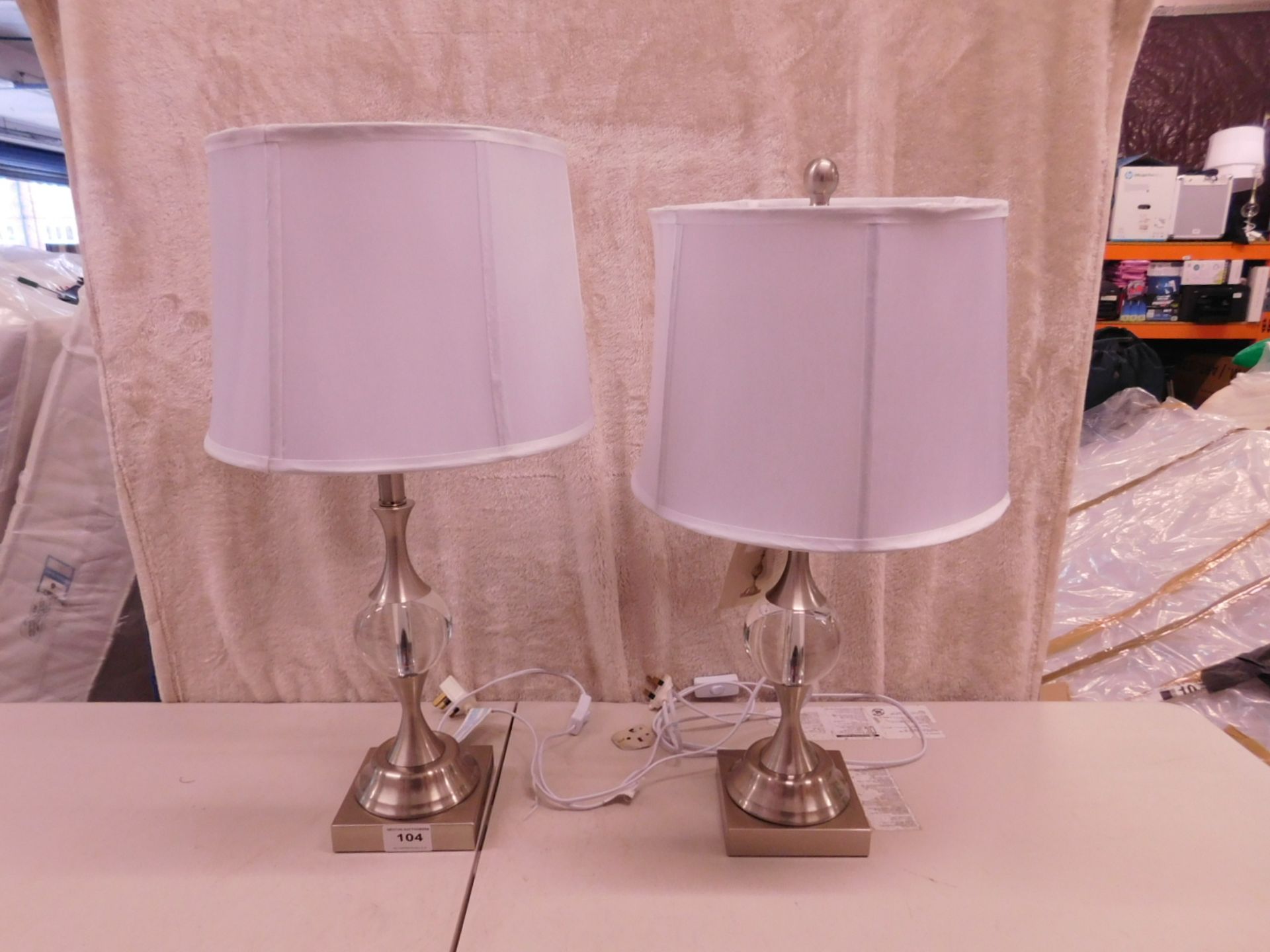 1 PAIR OF STYLE CRAFT CRYSTAL TABLE LAMPS RRP £119.99 (WITH BULBS)