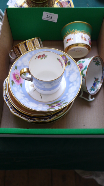 Selection of 7 miscellaneous saucers and 4 cups from a selection of factories including Davenport,