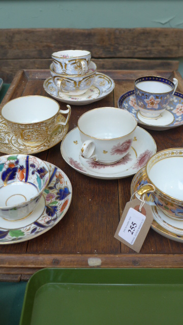 Selection of 6 cups and saucers from popular factories including Liverpool, Newhall, Spode, - Image 3 of 3