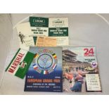 A 1967 Le Mans programme and a 1964 European Grand Prix programme with associated period pamphlets
