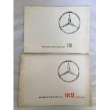 Two Mercedes-Benz 190 sales brochures including the 190SL Roadster Coupe edition.
