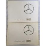 Two Mercedes-Benz 300SE sales brochures.