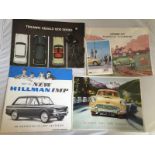 A small selection of sales brochures including The Triumph Herald 1200 Series, The Austin A40 -